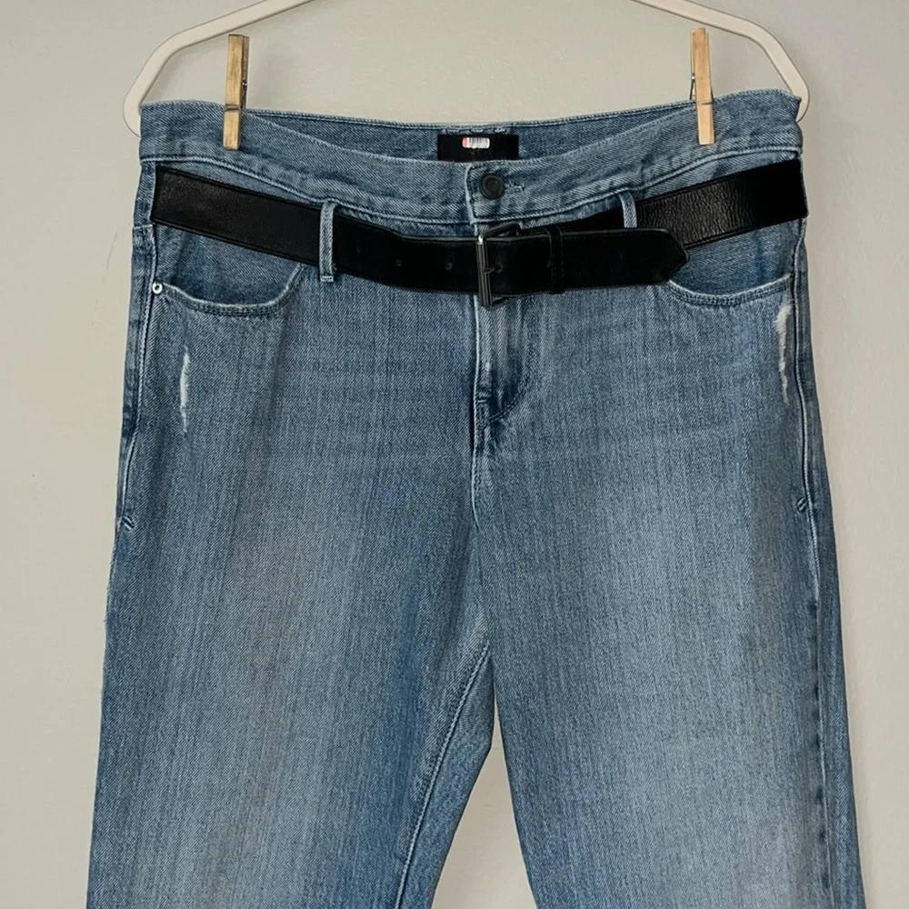 RtA Belted Dexter‎ Jeans Women’s Medium Blue Distressed Straight Leg Denim